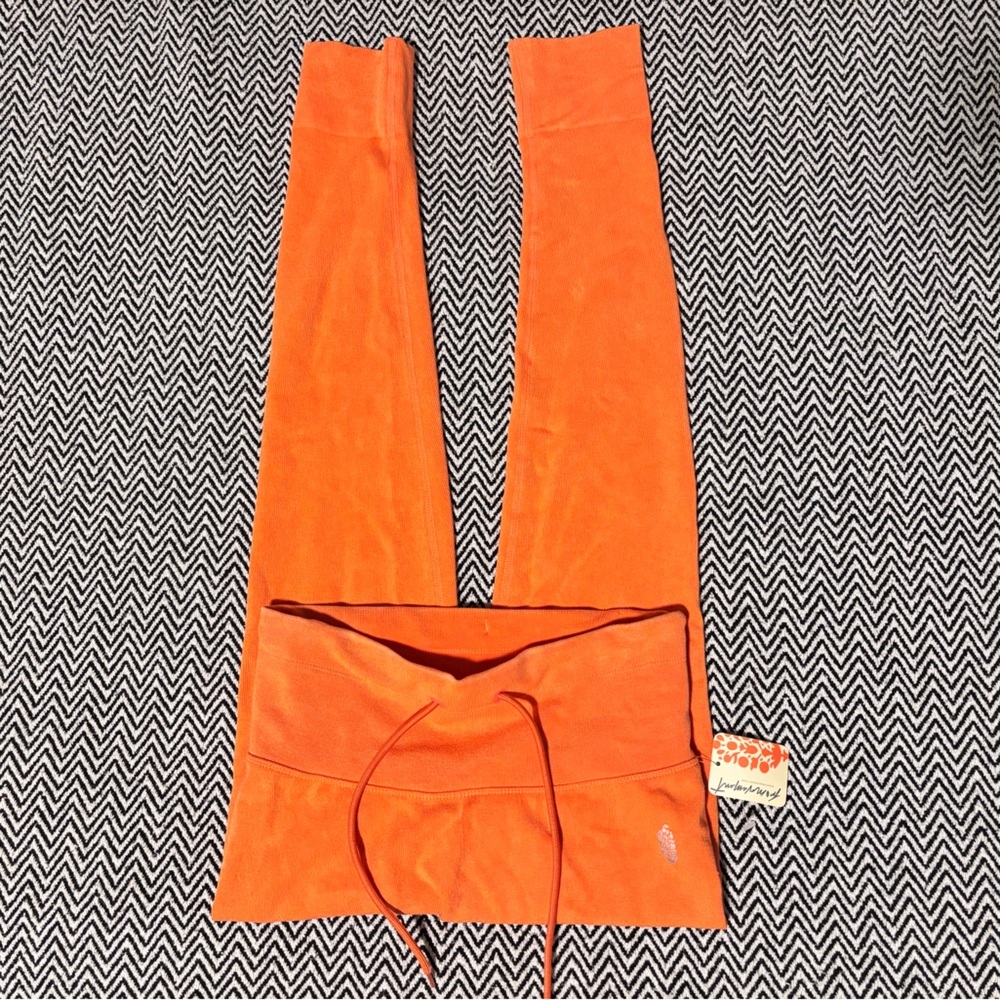 Free People Movement Mandarin Red Orange W/Drawstring Leggings Size M/L - Picture 6 of 11